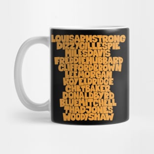 Jazz Legends in Type: The Trumpet Players Mug